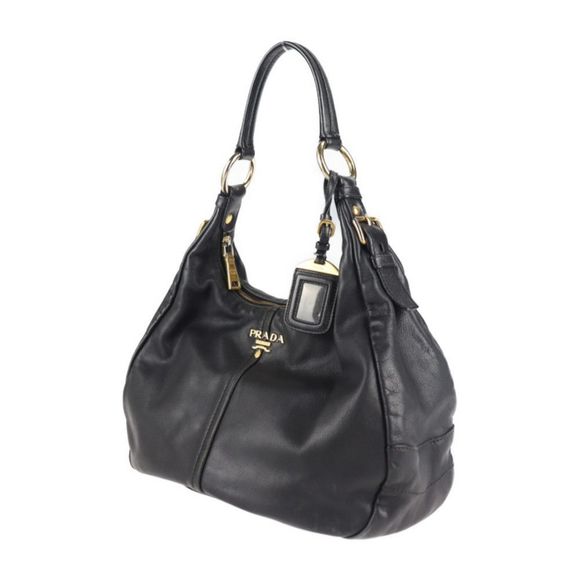 Prada Shoulder Bag Calf Black Semi-Shoulder - Picture 2 of 9
